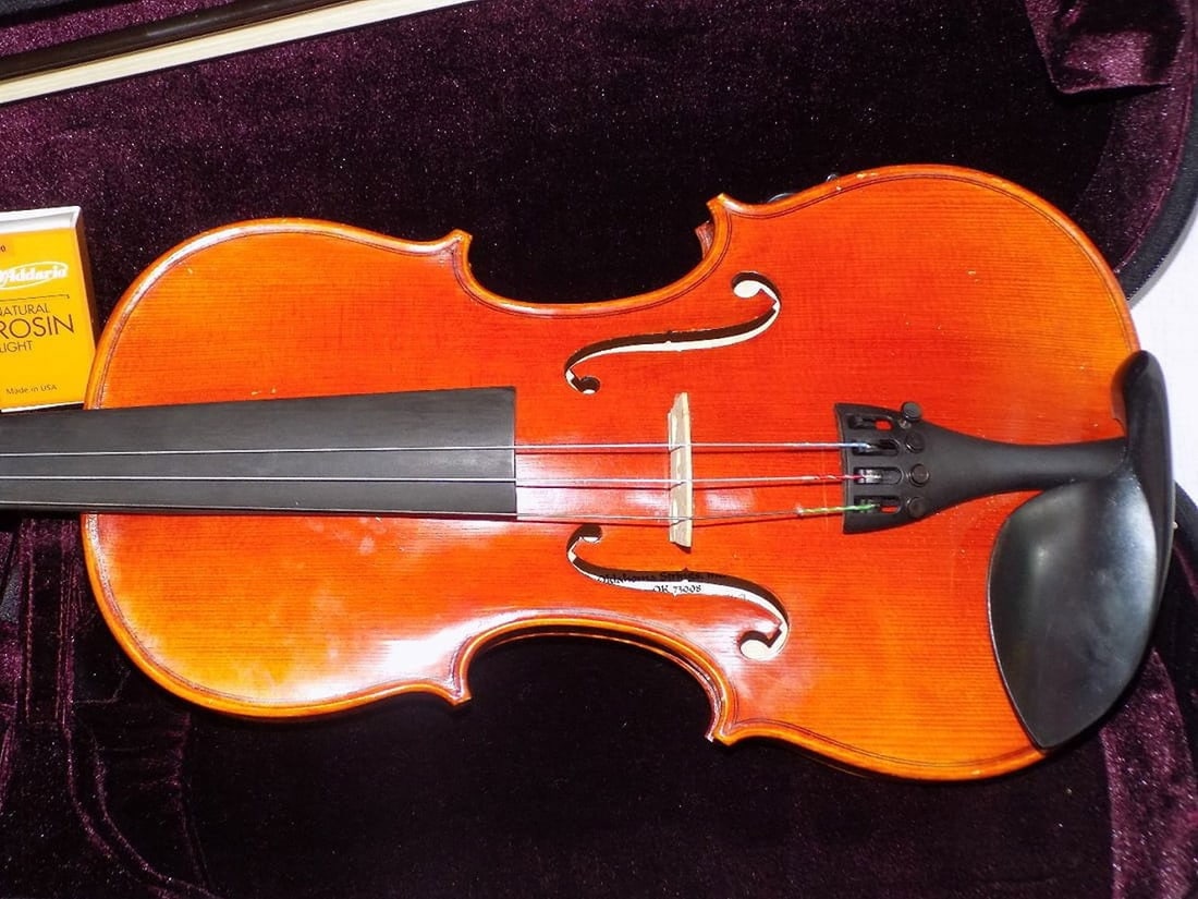 Nice vintage violin tiger maple back with case and bow - 2