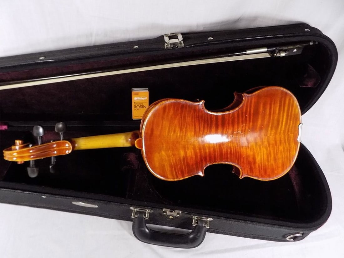 Nice vintage violin tiger maple back with case and bow - 3