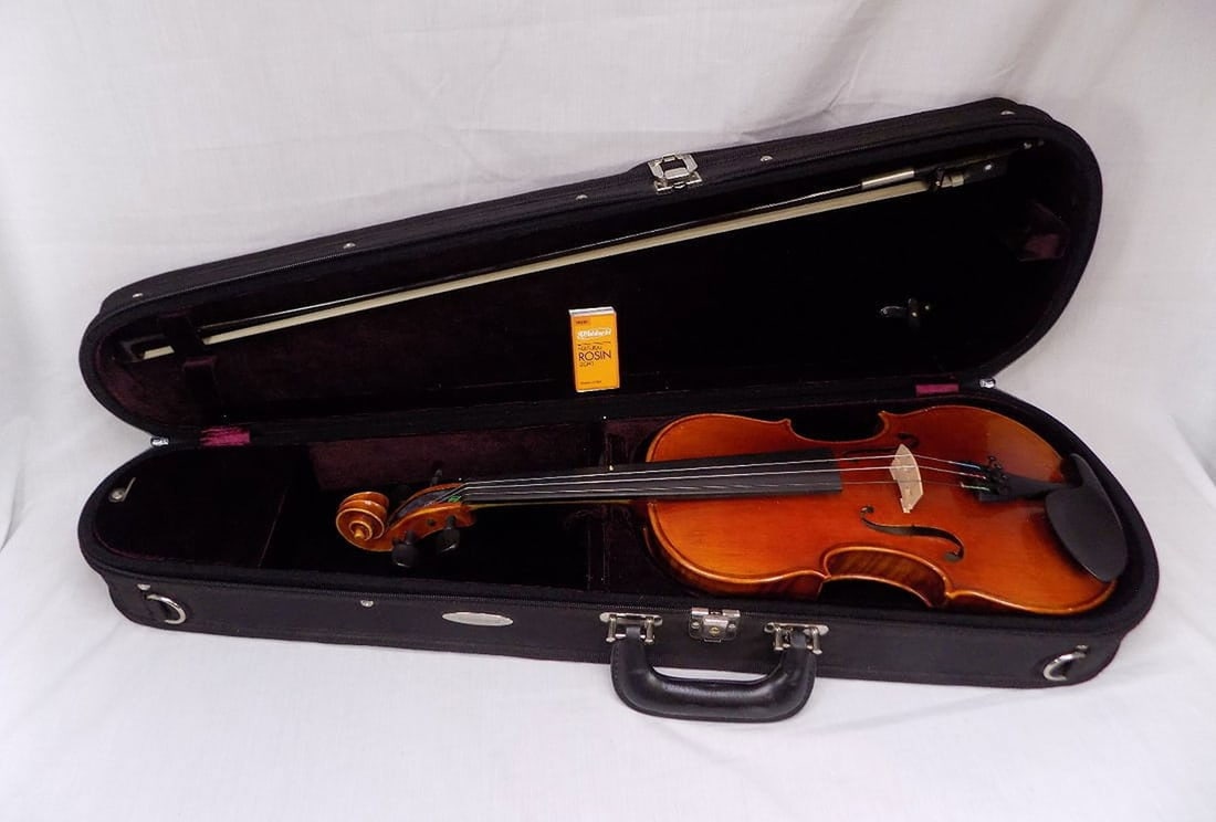 Nice vintage violin tiger maple back with case and bow - 9