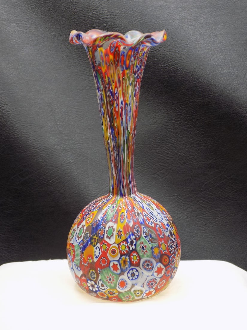 Beautiful vintage Murano Frantelli Toso millefiori art glass vase (1 of 10)
