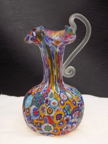 Beautiful vintage Murano Frantelli Toso millefiori art glass vase