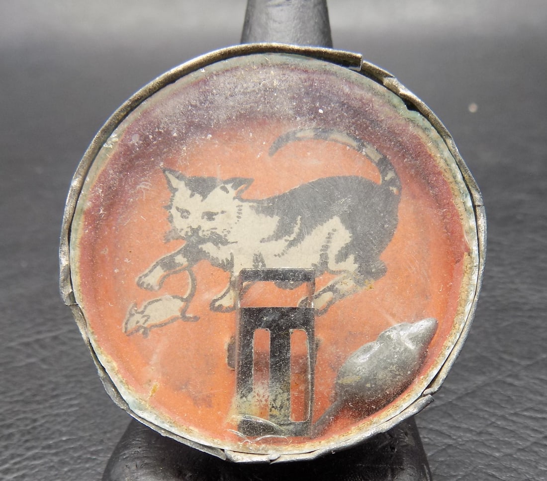 Antique Dexterity Puzzle Hand Held Game Cat and Mouse Trap toy (1 of 2)