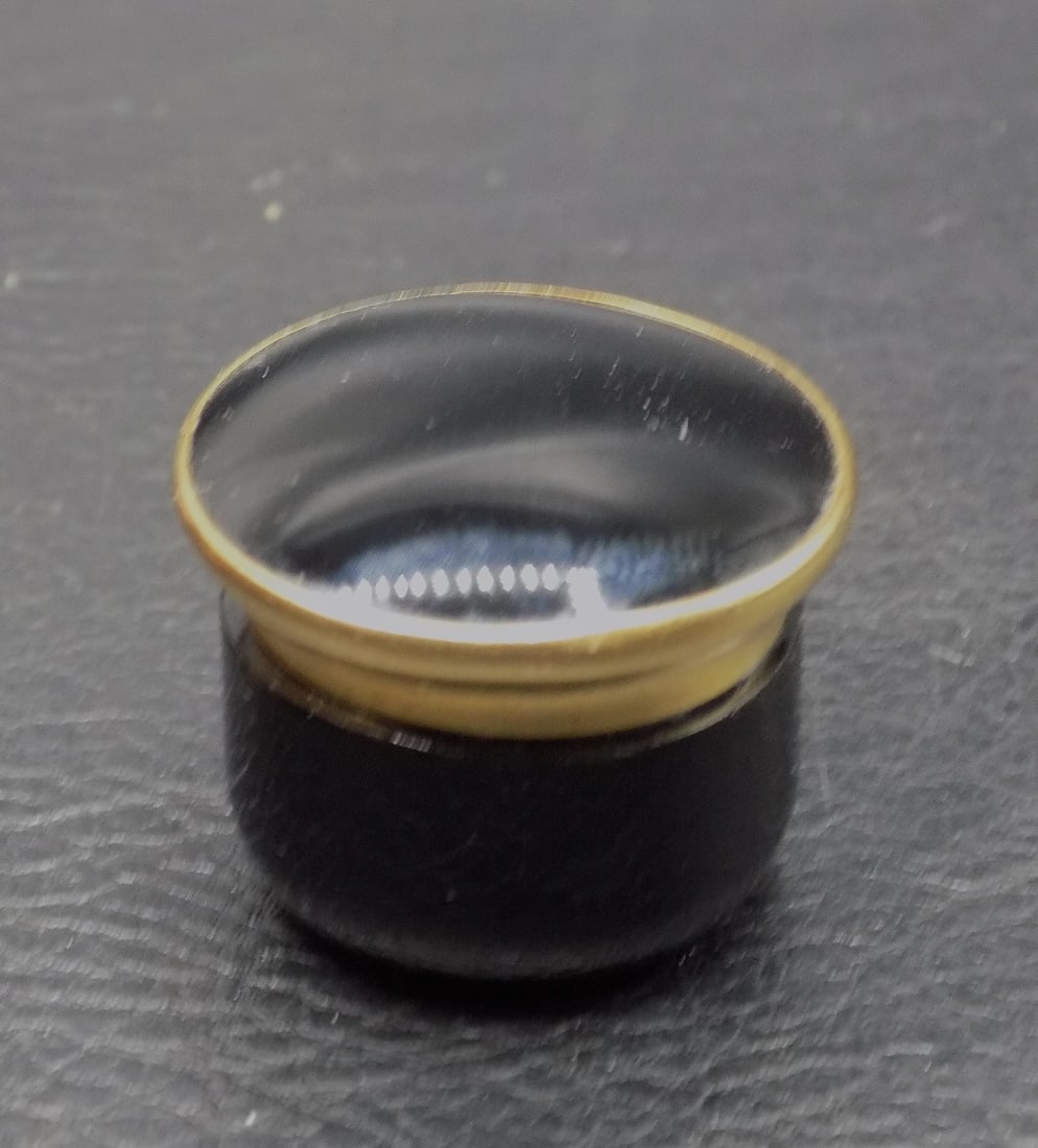 Antique French sterling silver pill container: Antique French sterling silver pill container. Marked France and sterling on side as shown in photo. Bottom is glass. Beautiful colors. In very good original as found condition. Great quality and deta
