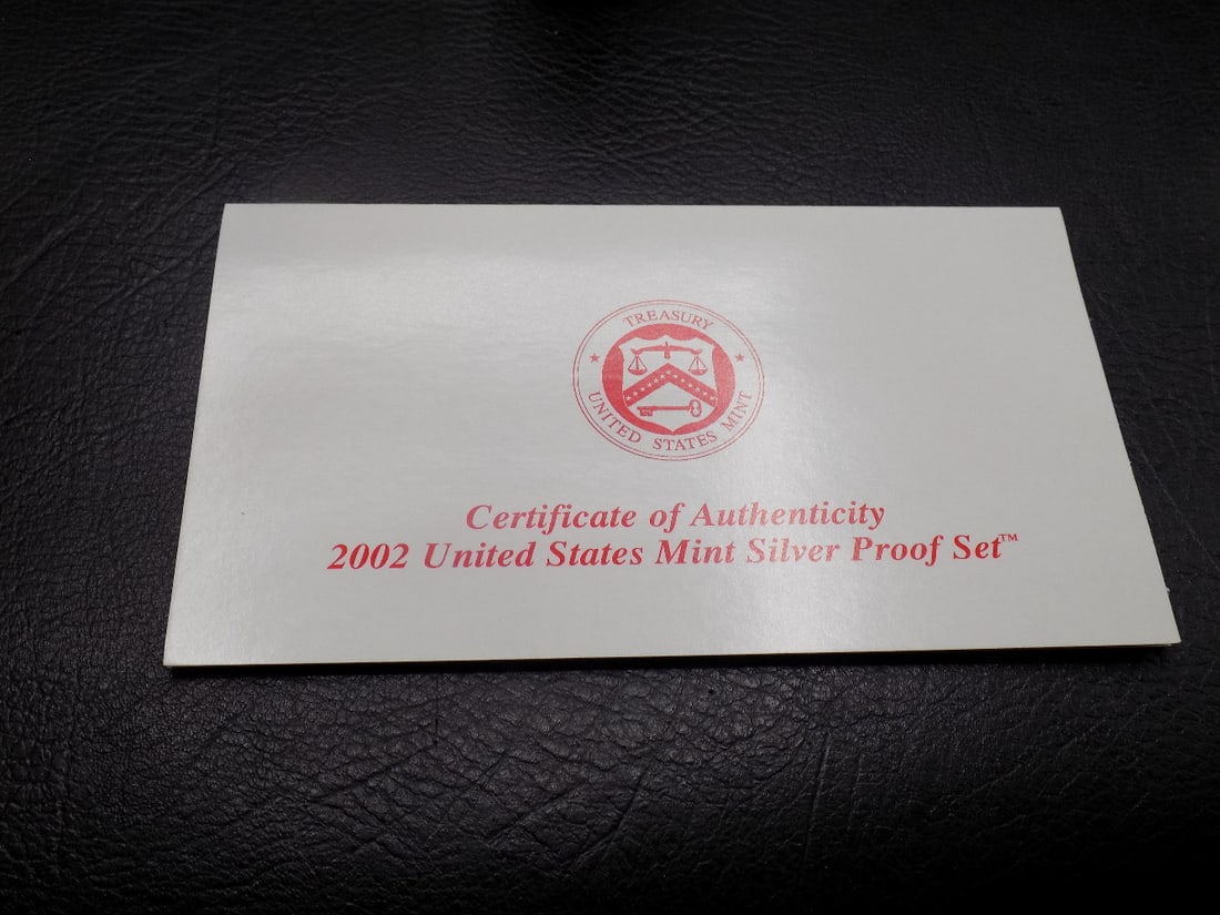 2002 S United States silver proof set. With COA - 5