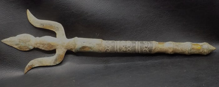 Ancient bronze  trident or trishul weapon