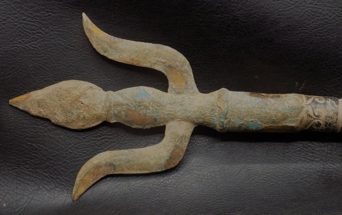 Ancient bronze trident or trishul weapon - 6