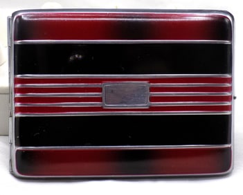 Art Deco  multi color metal business card holder