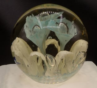 Very large vintage handmade art glass paper weight