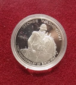 Proof 1982 silver commemorative  half dollar in original box