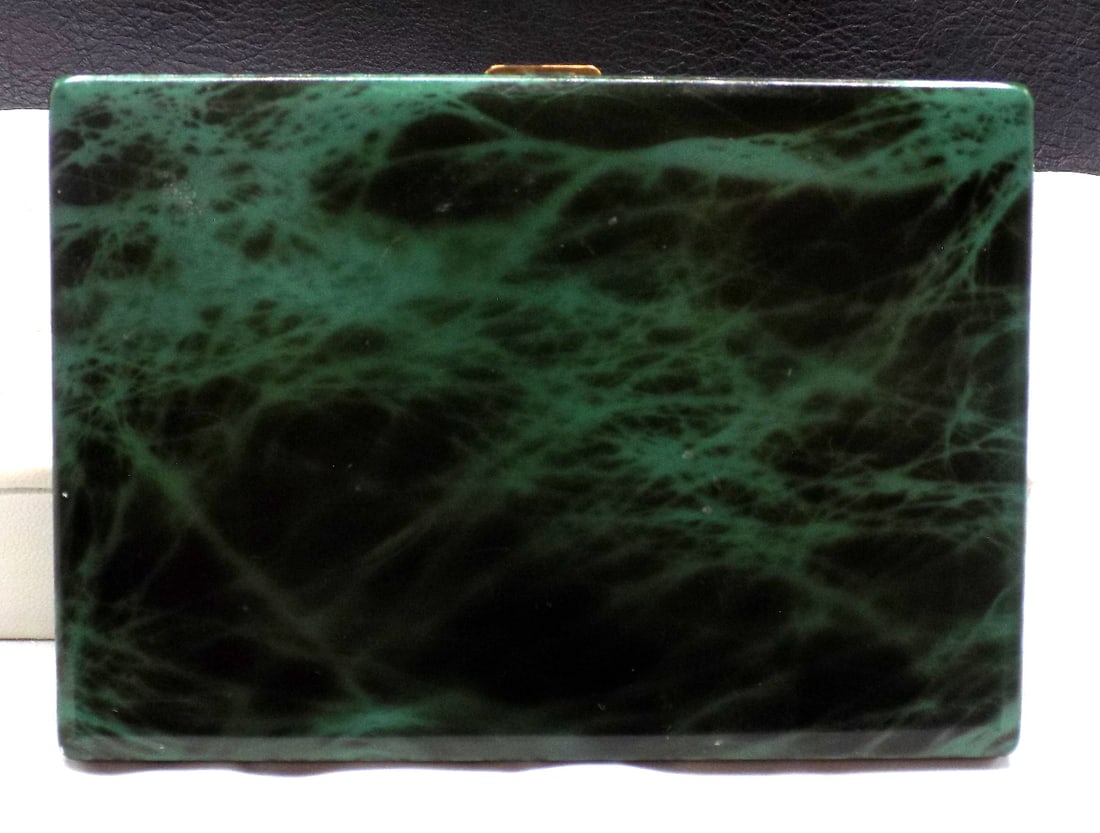 Art Deco multi color metal business card holder (1 of 5)