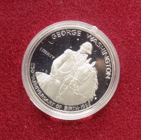 Proof 1982 silver  commemorative half dollar in original box