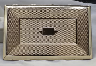 Art Deco  metal business card holder