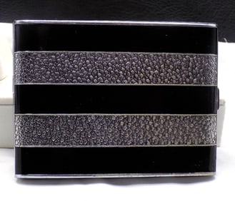 Art Deco  multi color metal business card holder