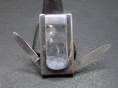 Antique belt clip pocket knife and file