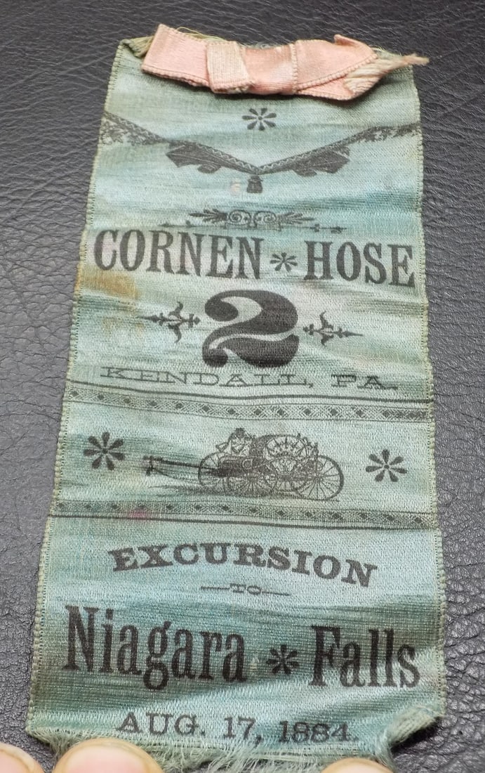 Antique Fireman’s Commemorative Ribbon 1884 Cornen Hose Company 2 (1 of 4)