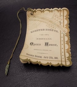 1881 Kendall PA  Opera House program