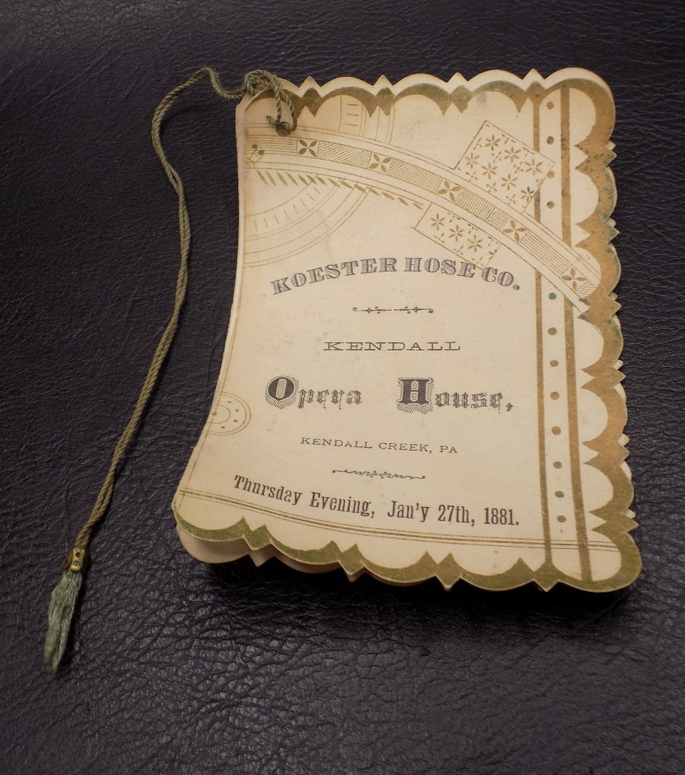 1881 Kendall PA Opera House program (1 of 4)
