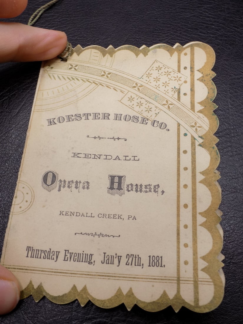 1881 Kendall PA Opera House program - 2