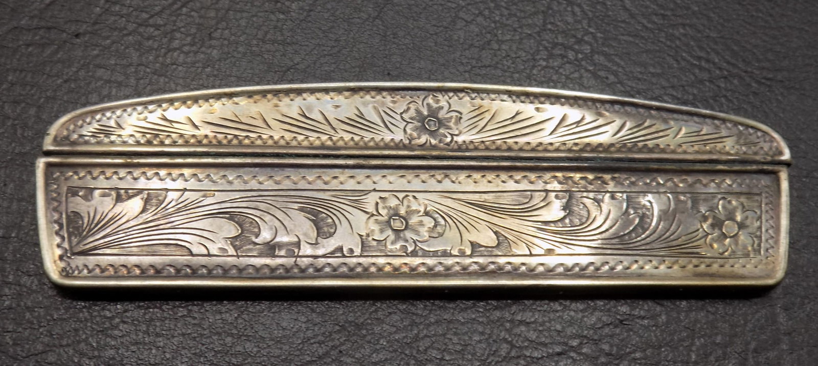 Fancy antique 800 silver traveling comb and holder (1 of 6)