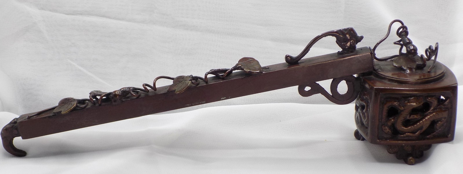 Fancy antique Japanese bronze yatate with is a traditional portable writing set (1 of 7)