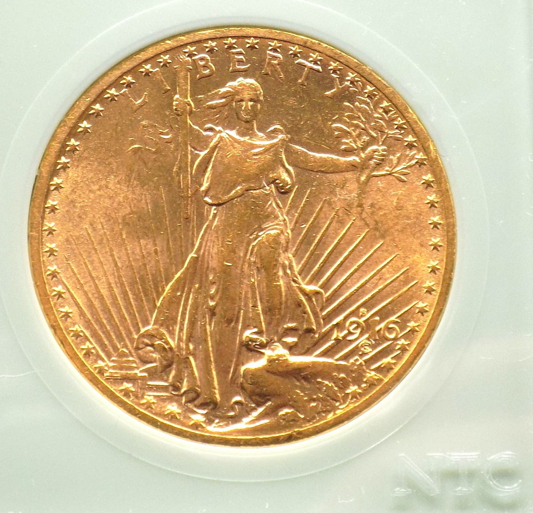 1916 S MS 63 graded 20 dollar gold coin - 3
