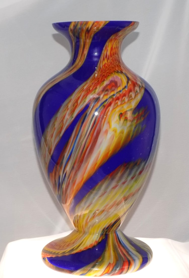 Rare Ruckl Bohemian signed Czechoslovakia art glass vase (1 of 6)