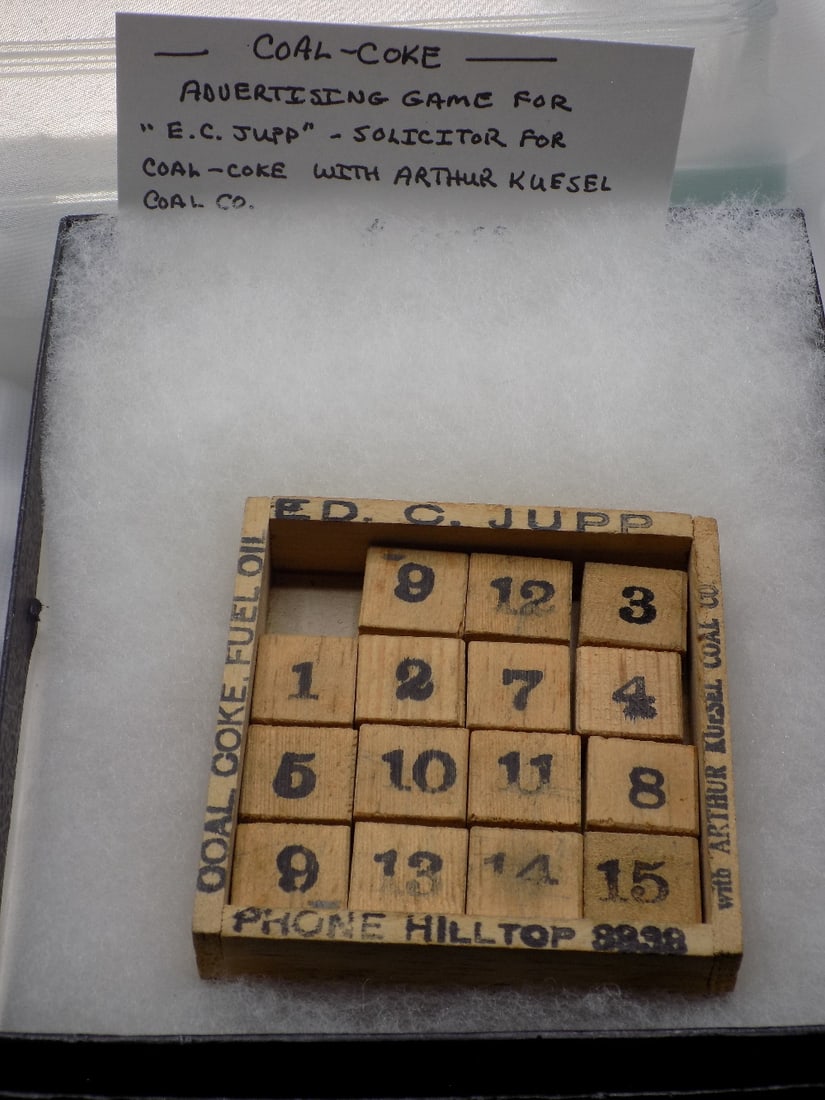 Antique advertising puzzle game for E C Jupp Coal Coke with Arthur Kuesel Coal Co (1 of 2)