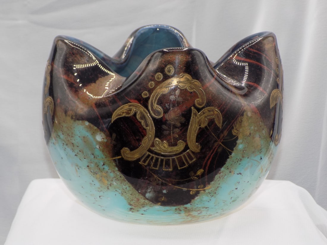 Beautiful vintage Ernst Baptiste Leveille style art glass vase (1 of 5)