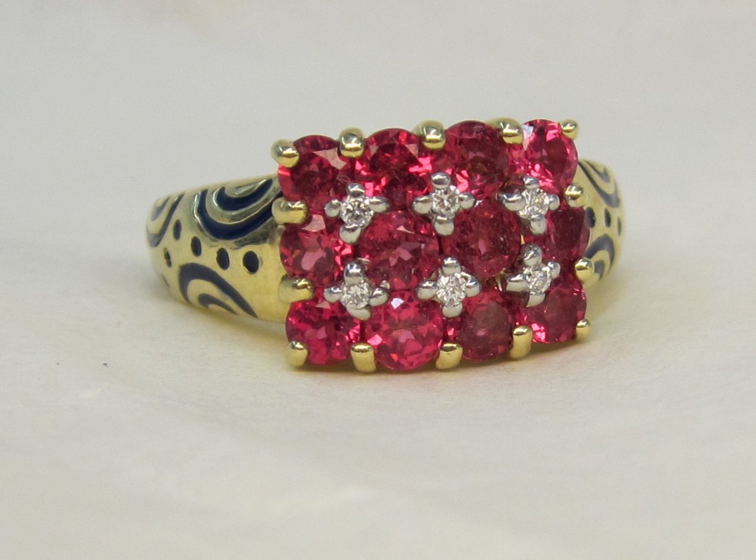 Beautiful 14 K Pink Spinel and Diamond 1.8 CT. Ring: Beautiful 14 K Pink Spinel and Diamond 1.8 CT. Ring Size 6.5. Weighs 6.1 Grams.