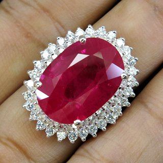17.8 ct. PINK RUBY & SAPPHIRE 925 STERLING SILVER: 17.8 ct. PINK RUBY & SAPPHIRE 925 STERLING SILVER RING. Sz 6.5