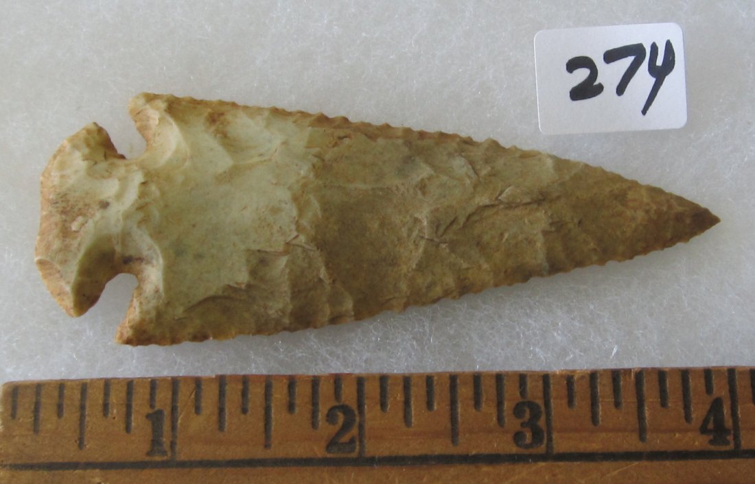 Great Stone 4 inch Arrow Head or Spear Head. In good: Great Stone 4 inch Arrow Head or Spear Head. . In good condition as shown in photos. They are all sold with no provenance as I do not know what to call them, you will be the expert