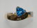 14K Two-Tone Blue Topaz Ring. - 2