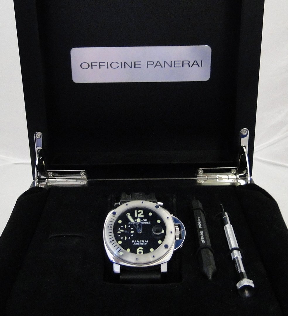 Panerai Luminor Watch: Panerai Luminor Submersable with box and papers.