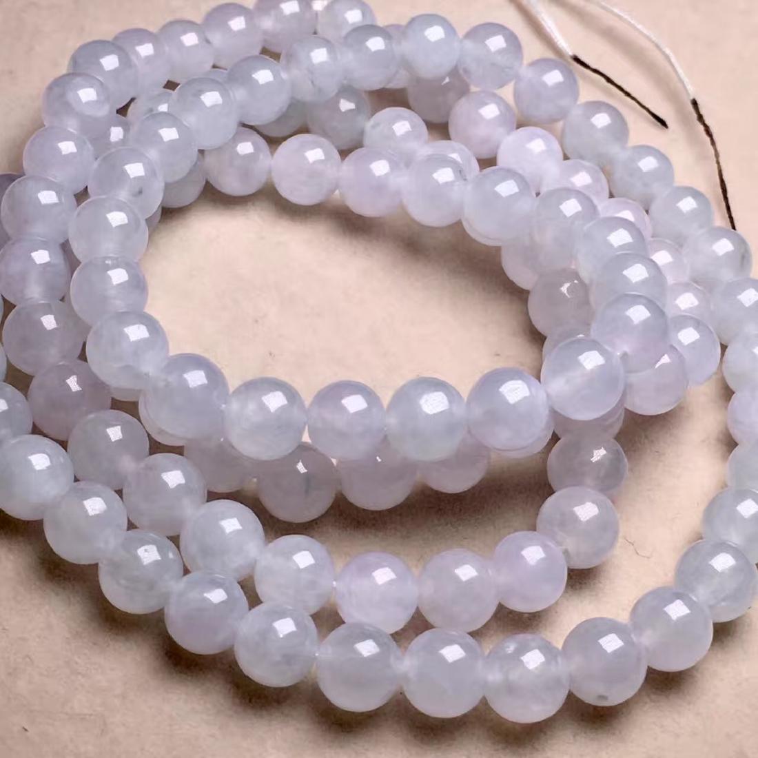 !08 Natural Grade A Jadeite Bead Necklace (1 of 7)
