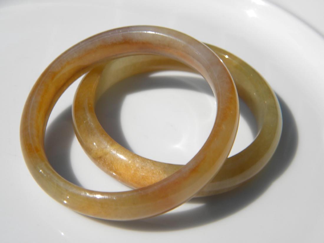 Pair of Natural Yellow Jadeite Bracelets (1 of 3)