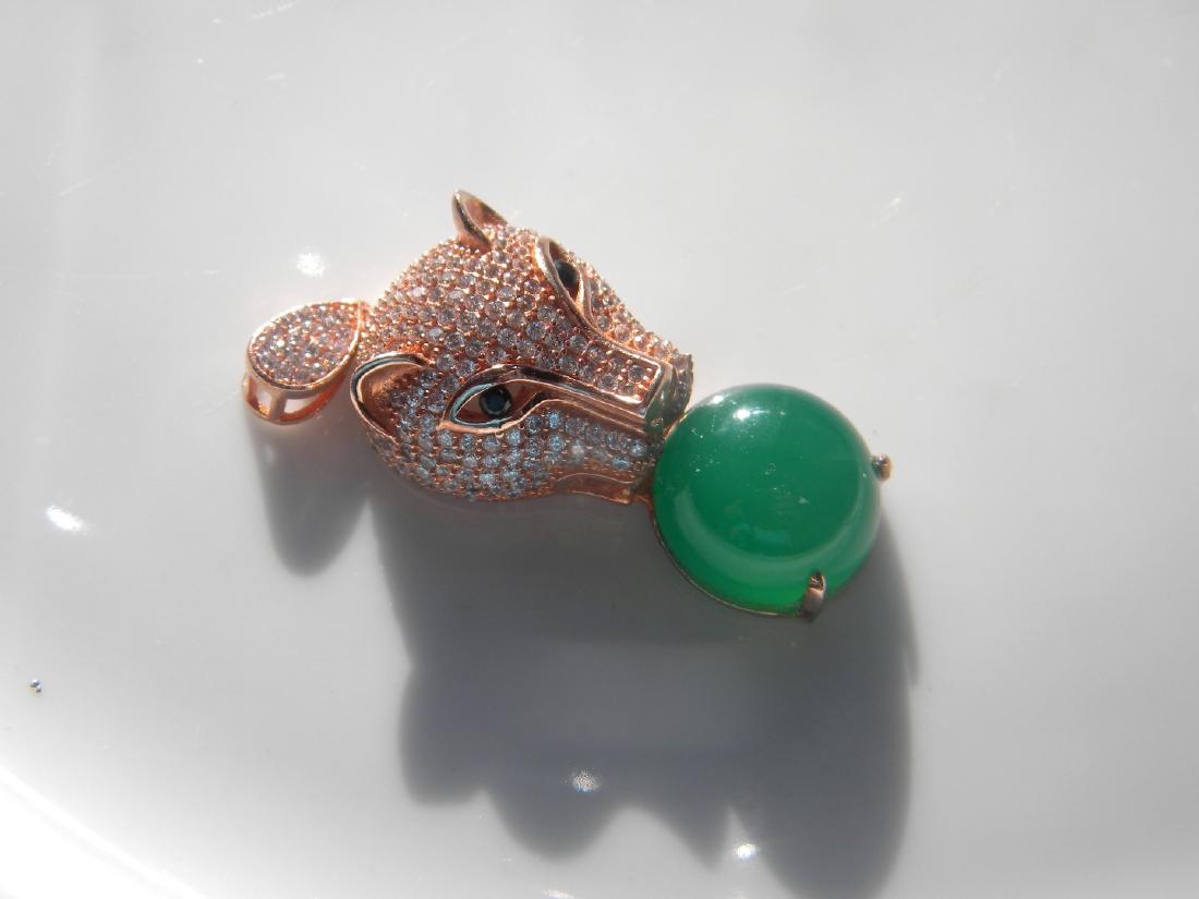 Natural Green Agate Silver Pendant (1 of 6)