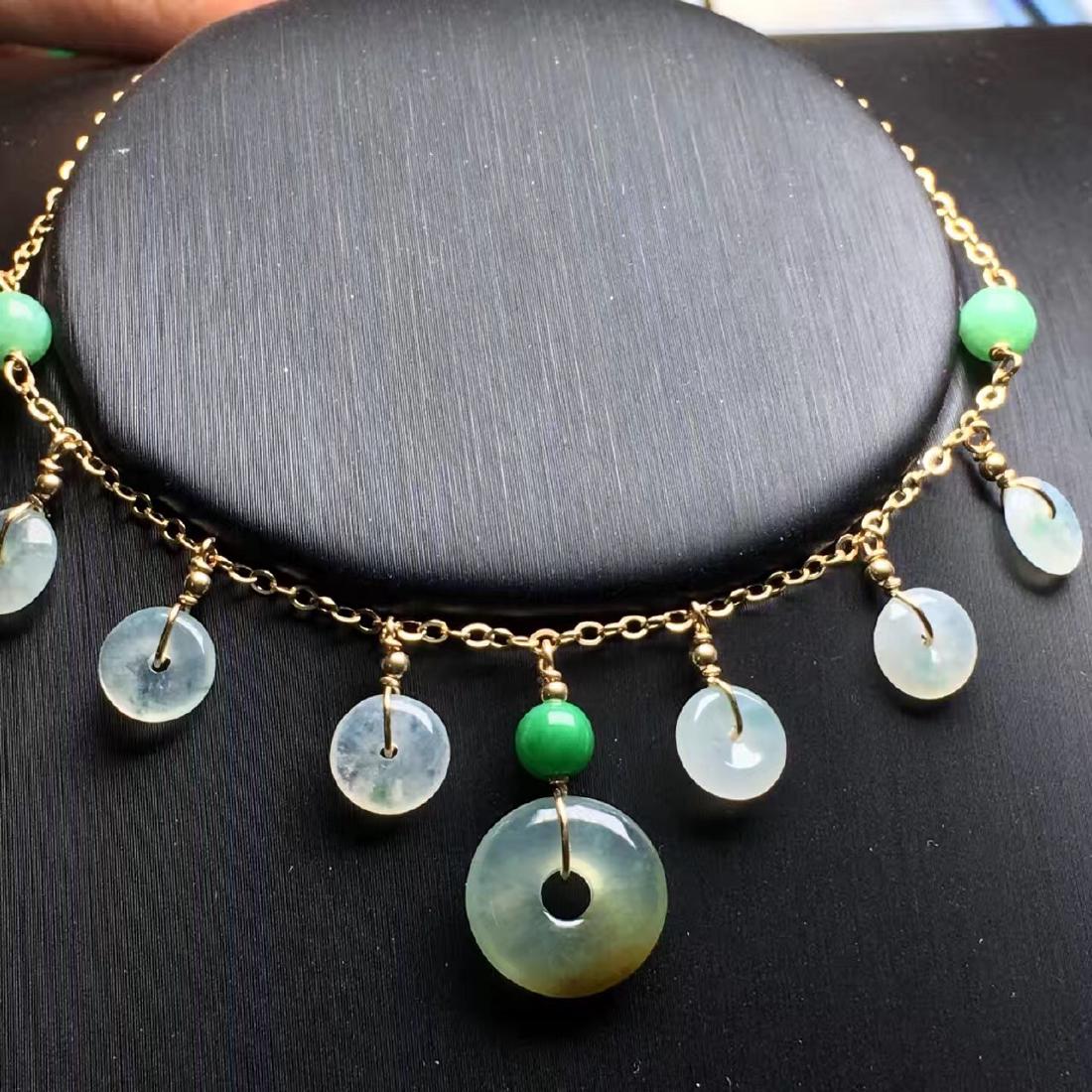 14K Gold Natural Jadeite Necklace (1 of 3)