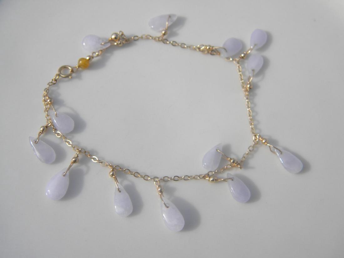 14K Gold Natural Jadeite Bracelet (1 of 2)