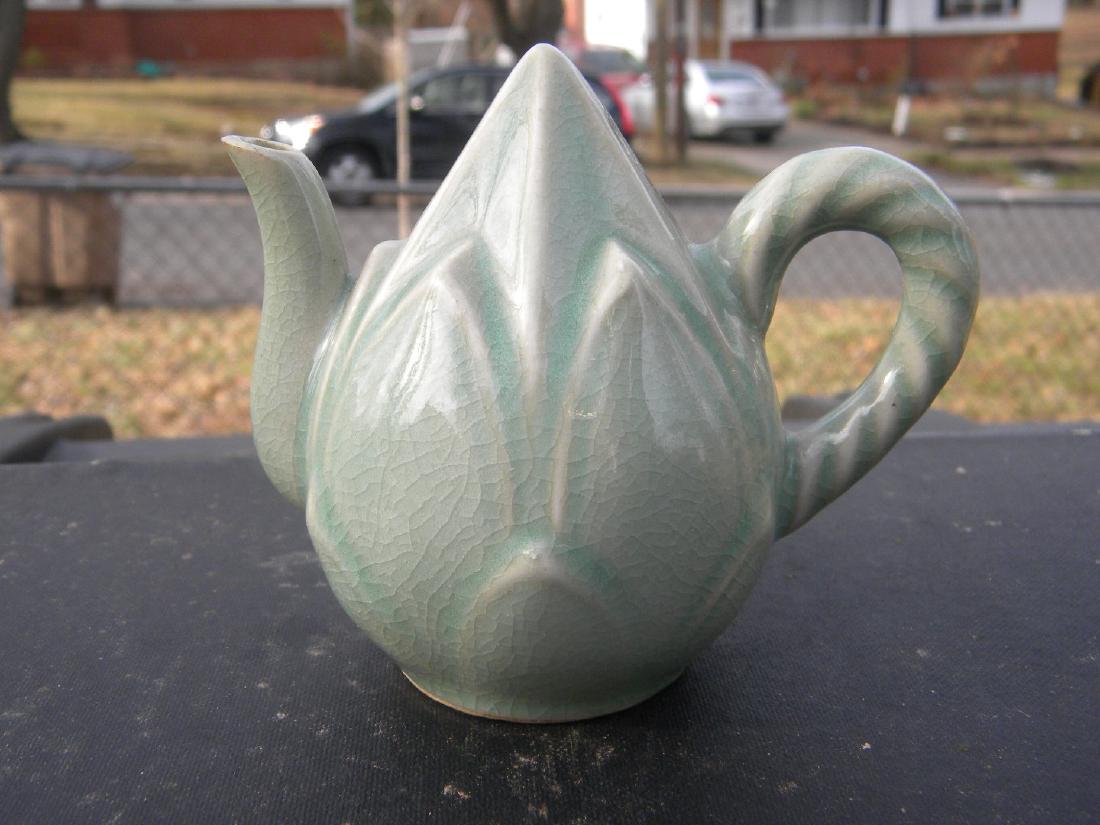 Vintage Chinese Celadon Glazed Teapot, marked Yu Quan (1 of 3)