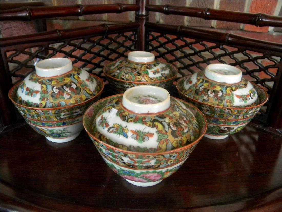 Four Antique Chinese Tea Cups with Cover Marked China (1 of 8)