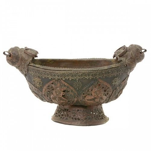 A Tibetan Copper and Wood Altar Bowl (1 of 10)