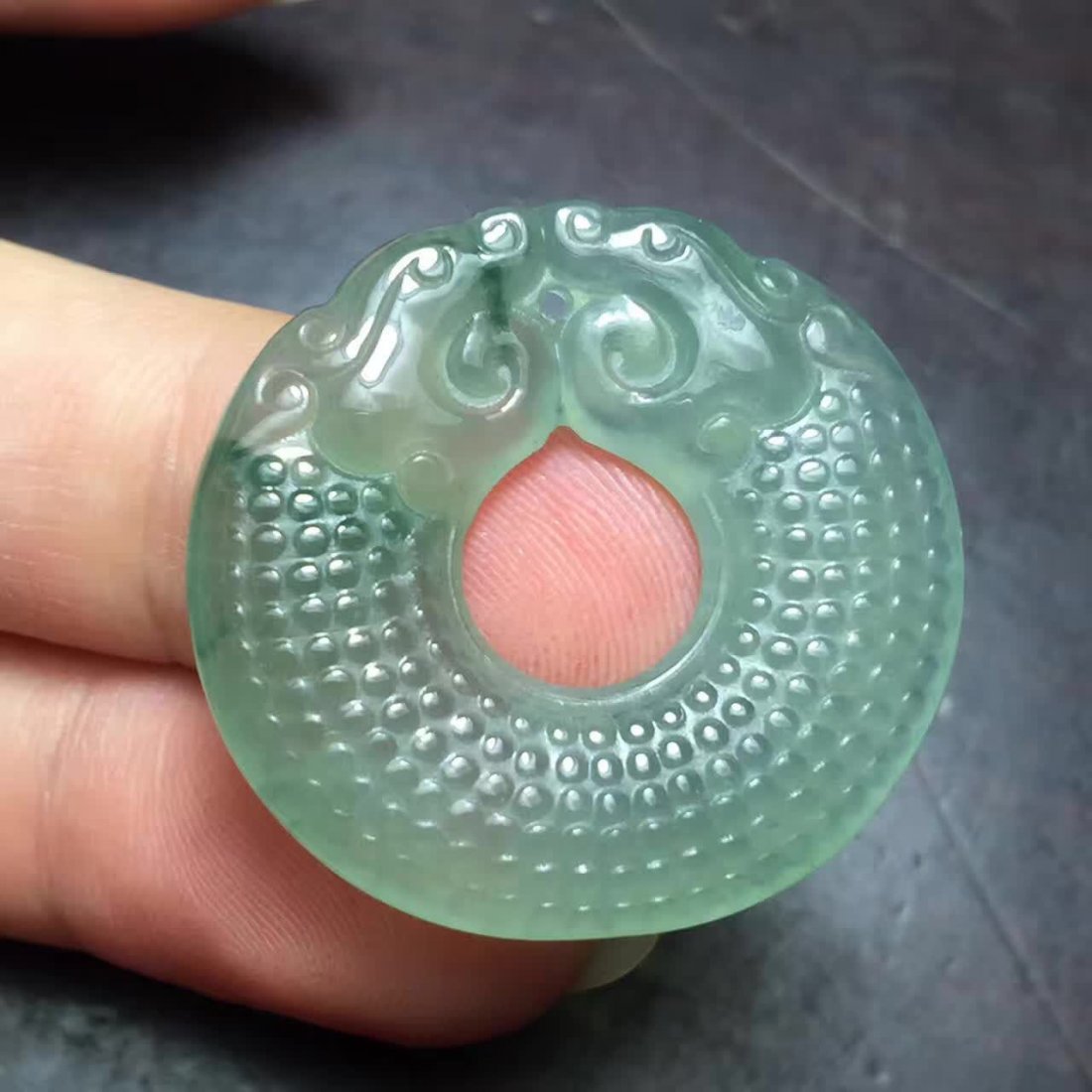 Natural Jadeite Green Dragon Pendant (1 of 4)