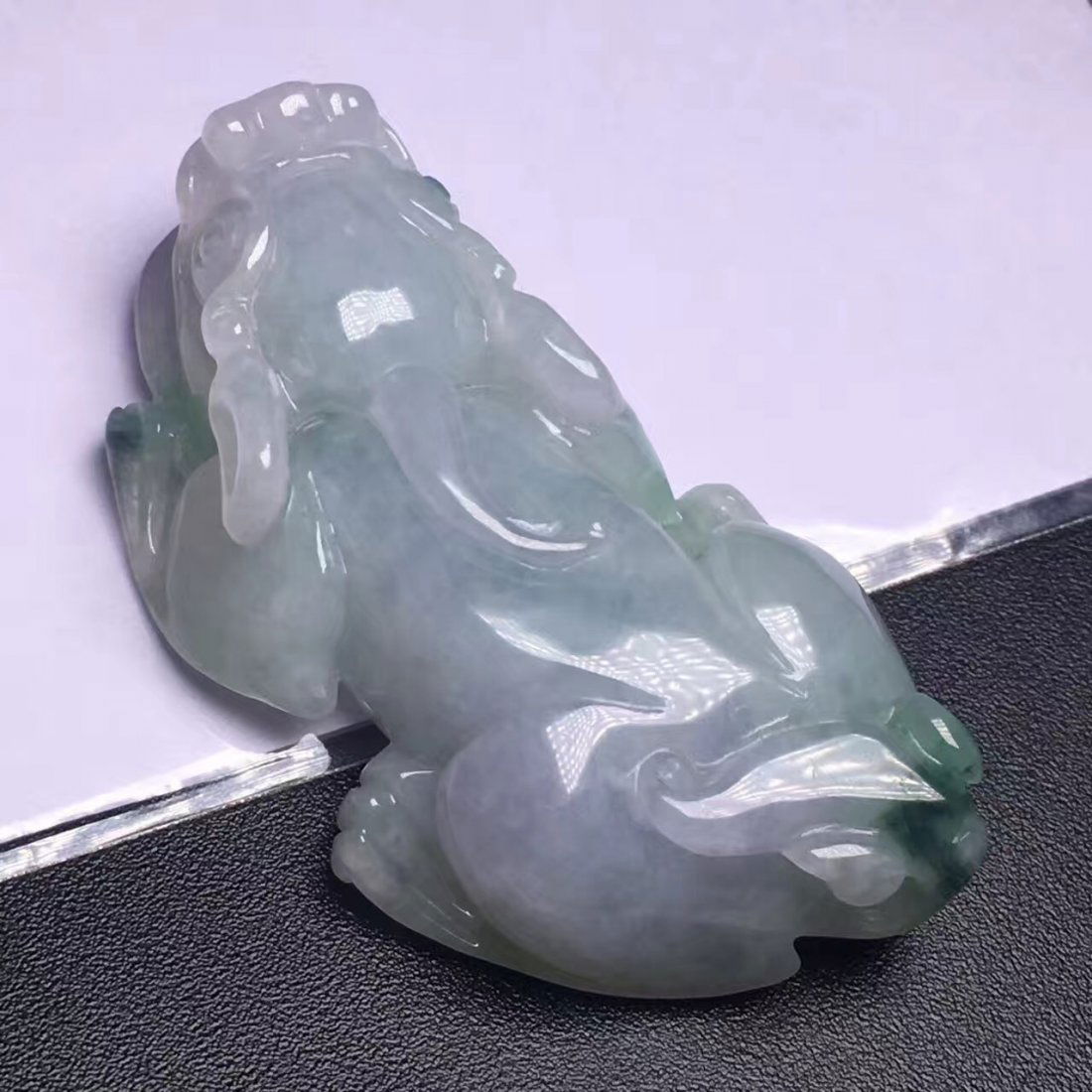 Natural Jadeite Lion Statue Pendant (1 of 1)
