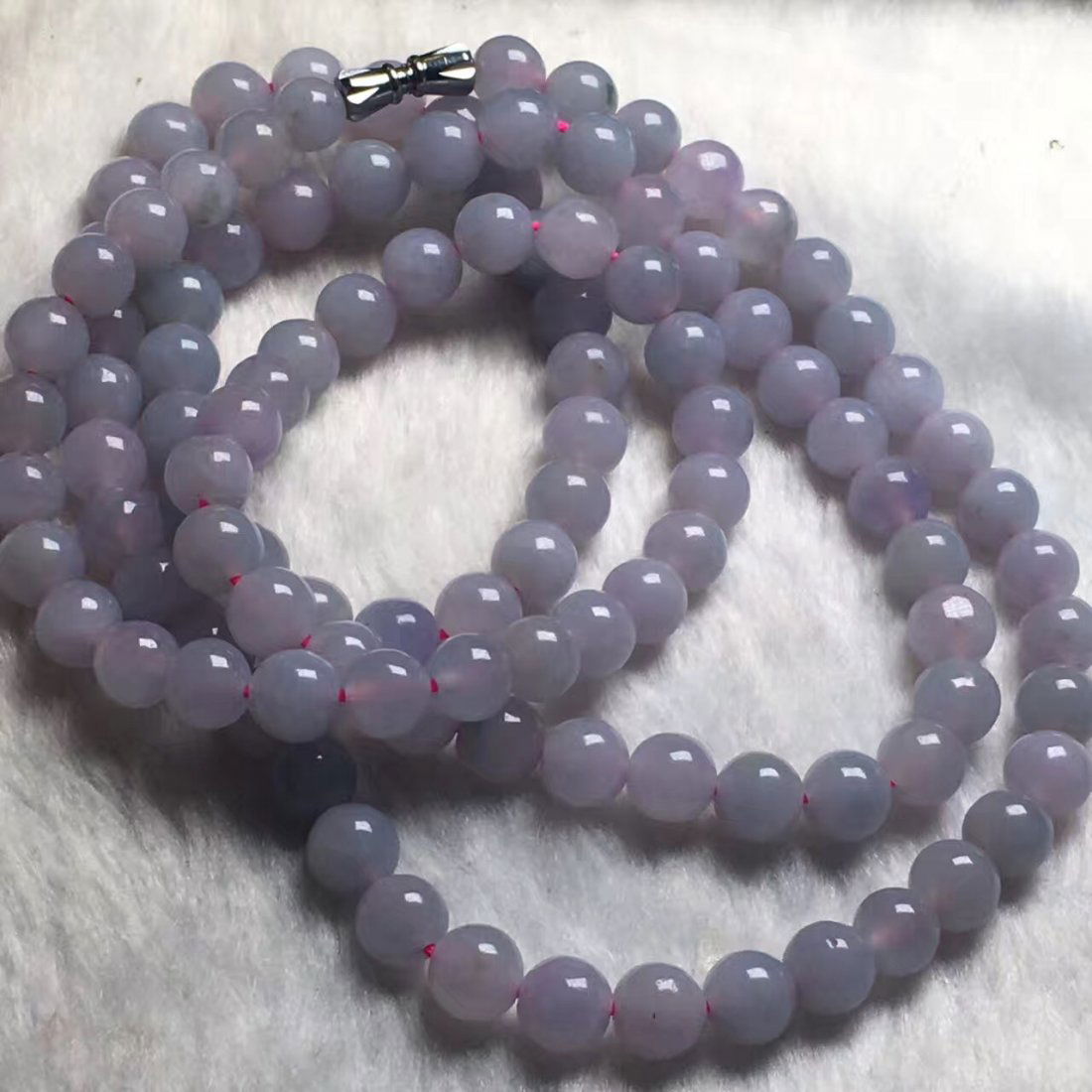 Natural Purple Jadeite Bead necklace (1 of 6)