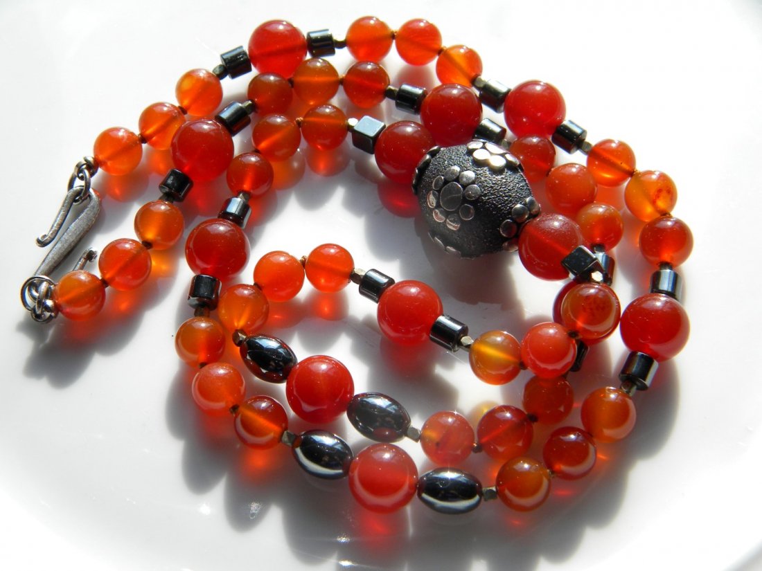 Vintage Red Carnelian Bead Necklace (1 of 5)