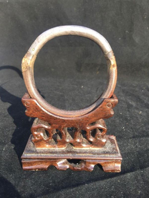 Antique Chinese Silver Bamboo Bracelet (1 of 4)