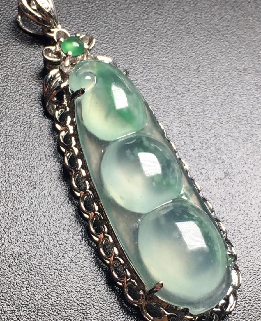18K Gold Diamond Jadeite Pea Pendant (1 of 4)