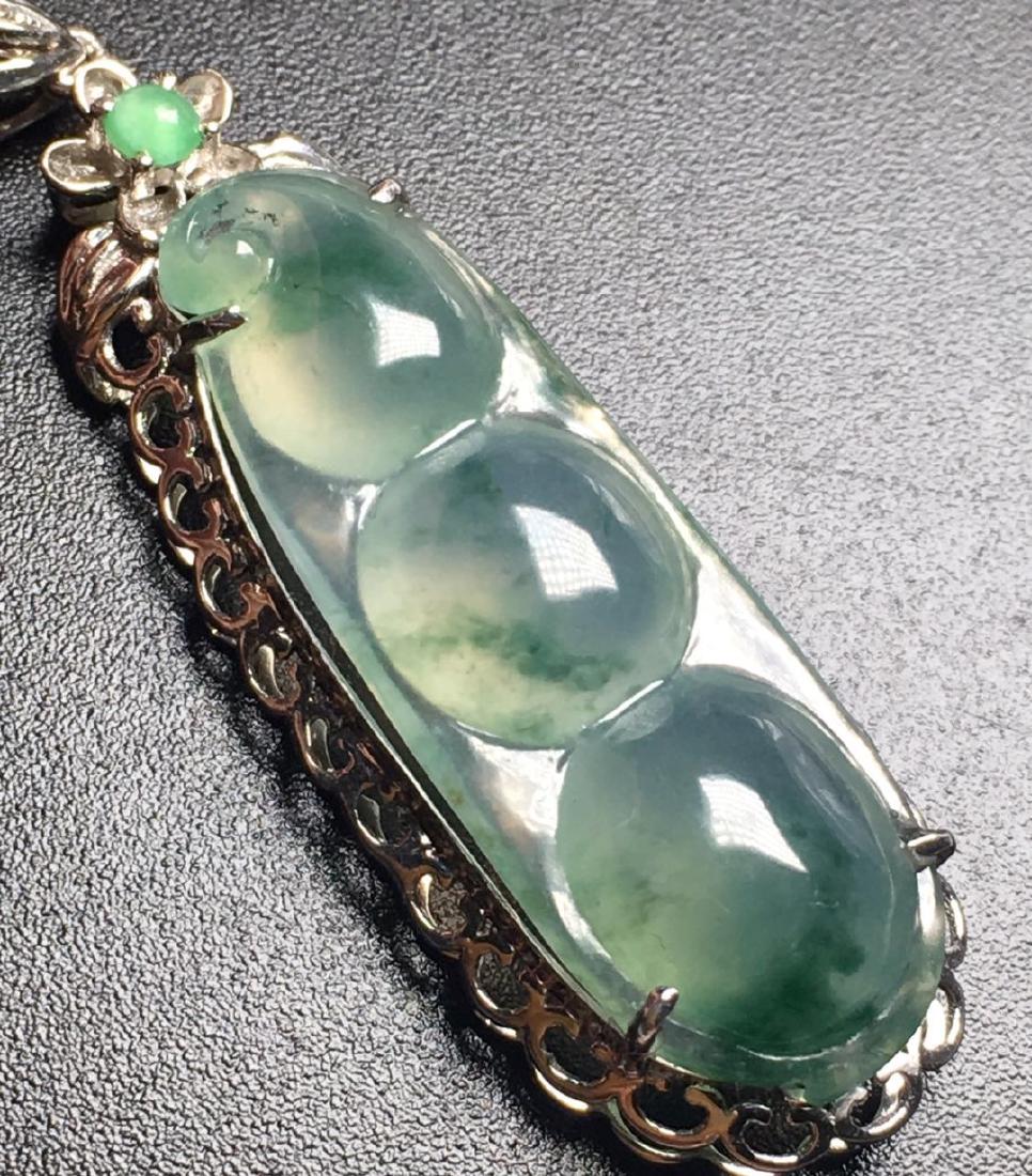 18K Gold Diamond Jadeite Pea Pendant (1 of 4)