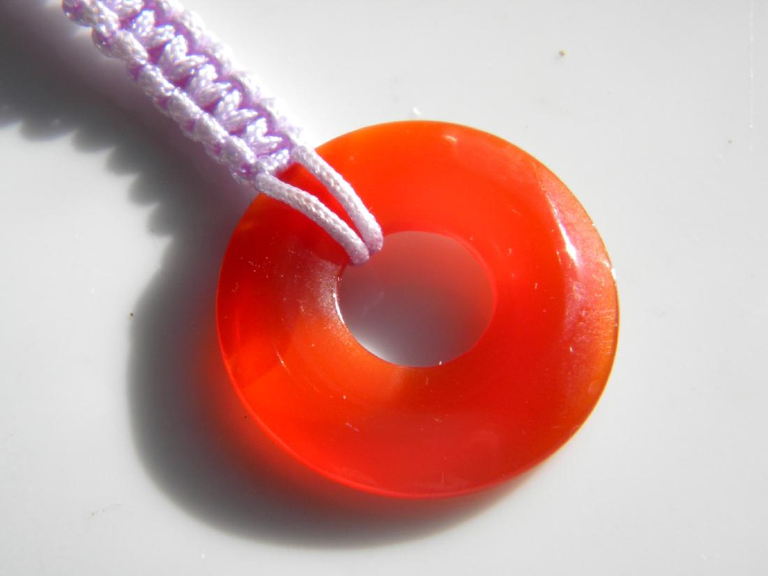 Antique Chinese Carnelian Donut Pendant (1 of 4)