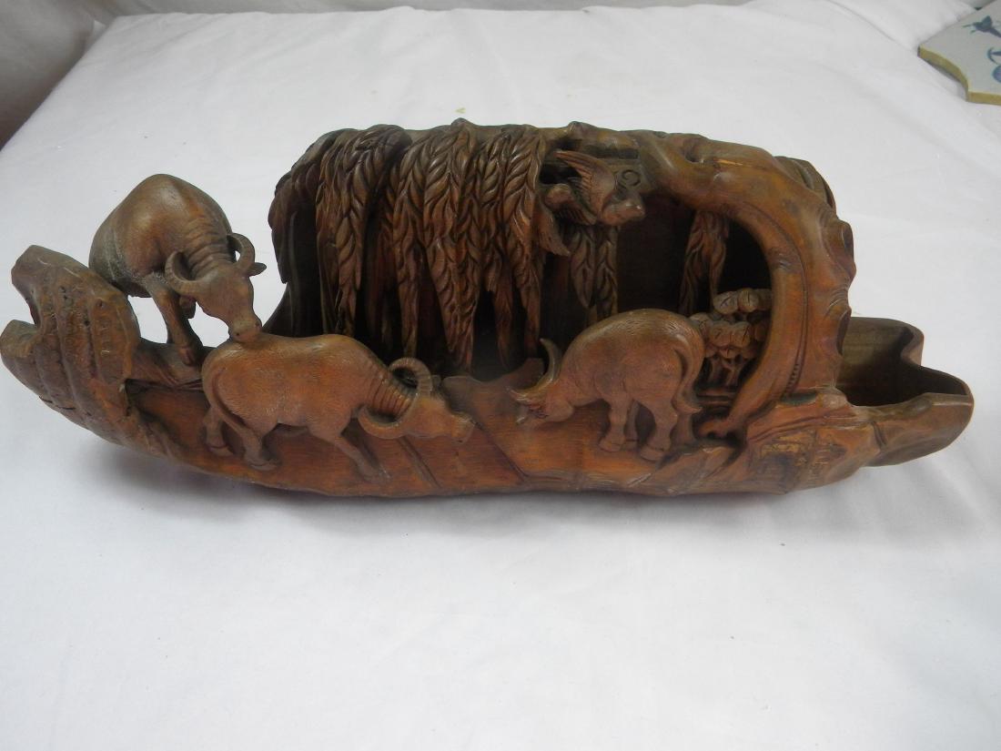 Antique Chinese Bamboo Cow Carving Statue (1 of 8)